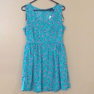 Teal floral dress